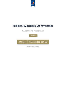 Hidden Wonders of Myanmar