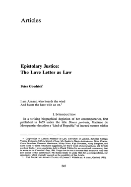 The Love Letter As Law