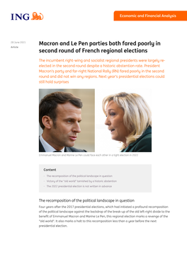 Macron and Le Pen Parties Both Fared Poorly in Second Round