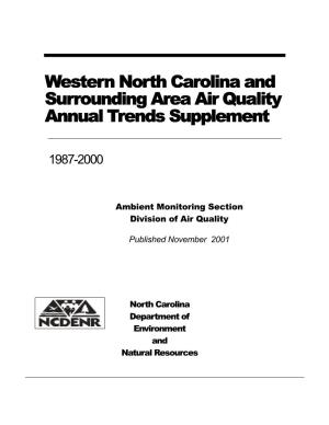 Western North Carolina and Surrounding Area Air Quality Annual Trends Supplement