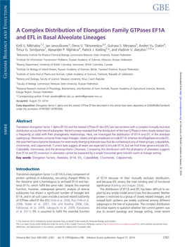 A Complex Distribution of Elongation Family Gtpases EF1A and EFL in Basal Alveolate Lineages