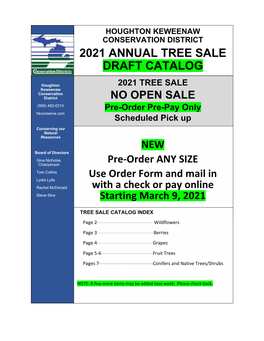 2021 Annual Tree Sale Draft Catalog