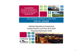 Habitats Regulations Assessment Carlisle District Local Plan 2015-2030 Proposed Submission Draft