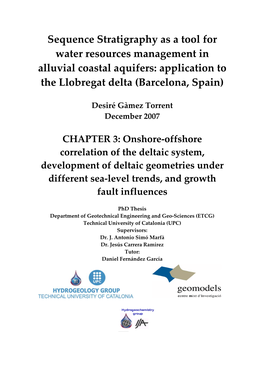 Sequence Stratigraphy As a Tool for Water Resources Management in Alluvial Coastal Aquifers: Application to the Llobregat Delta (Barcelona, Spain)