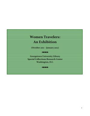 Women Travelers: an Exhibition