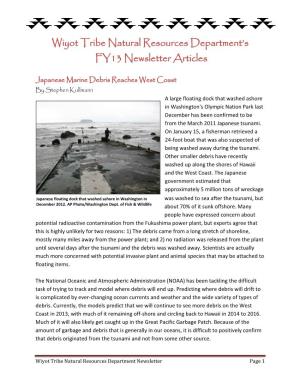 Wiyot Tribe Natural Resources Department's FY13 Newsletter