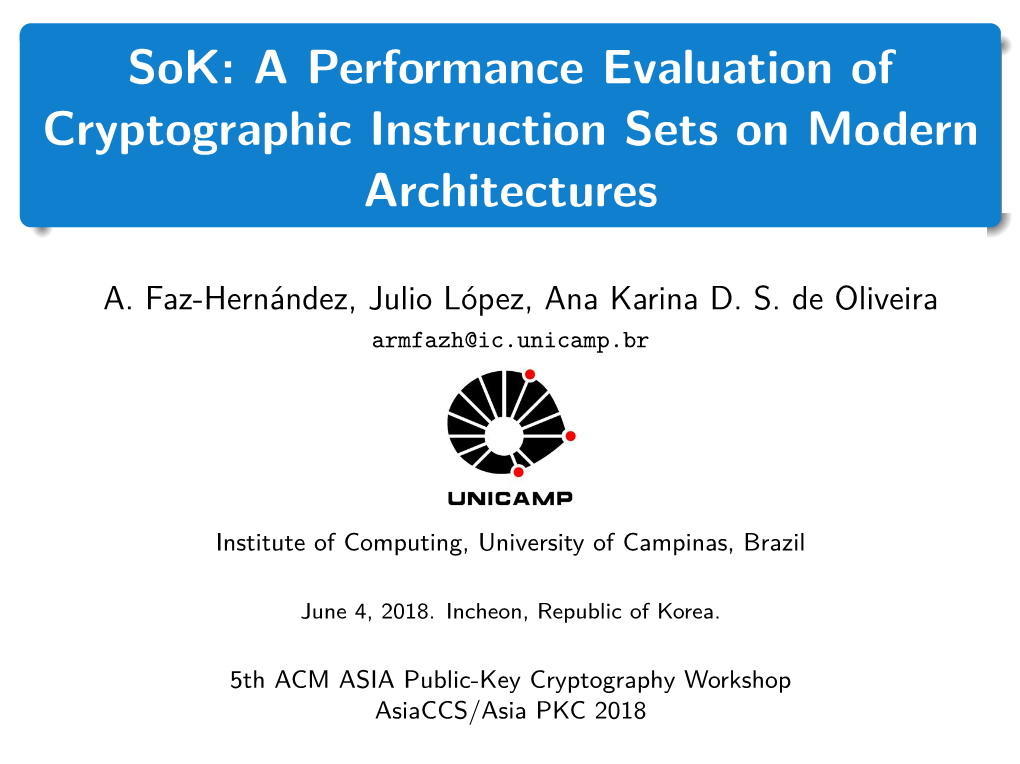 Sok: a Performance Evaluation of Cryptographic Instruction Sets on Modern Architectures