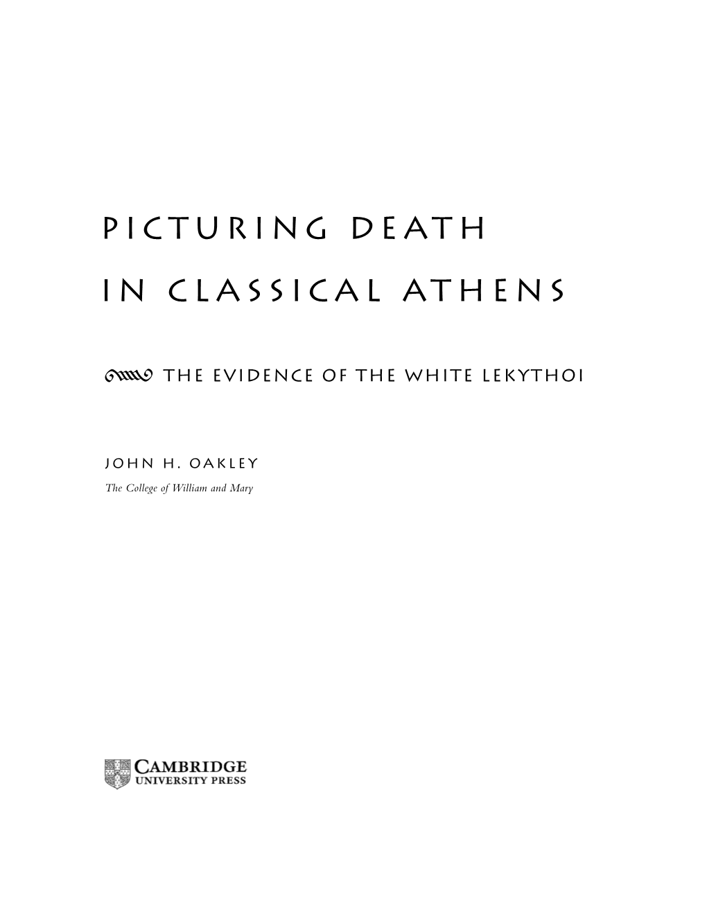 Picturing Death in Classical Athens