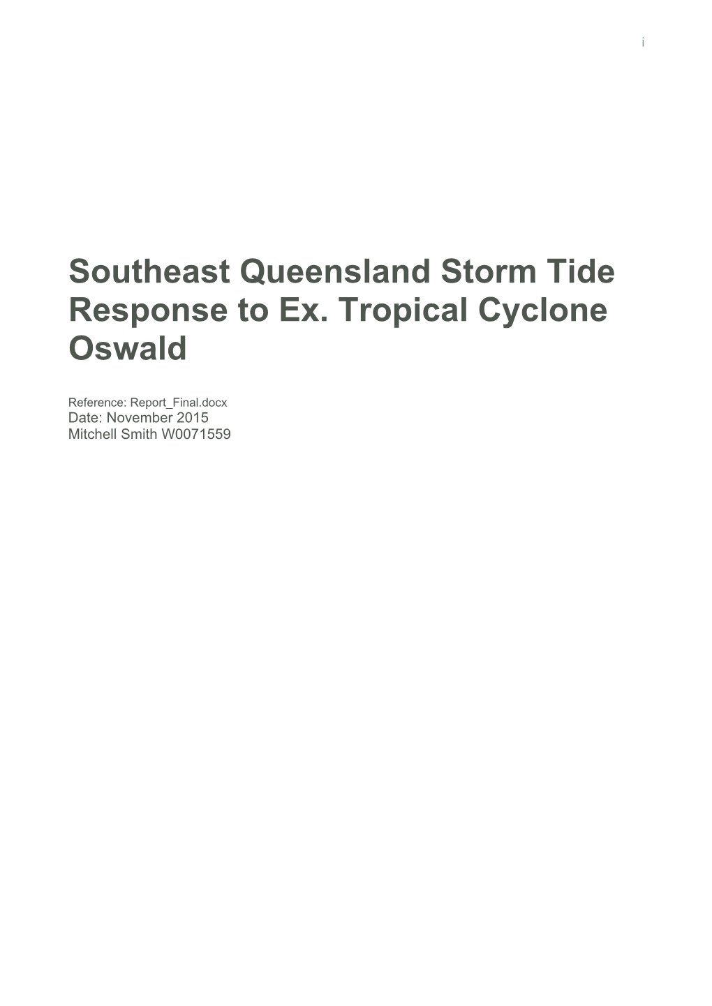 Tropical Cyclone Oswald