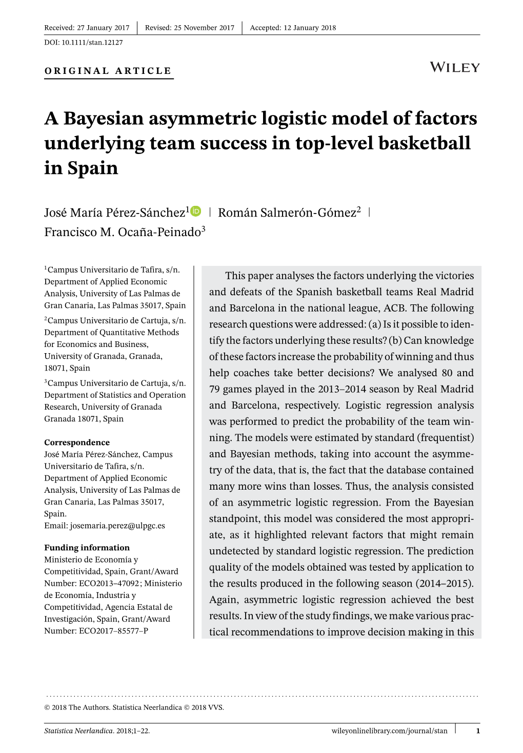 A Bayesian Asymmetric Logistic Model of Factors Underlying Team Success in Top-Level Basketball in Spain