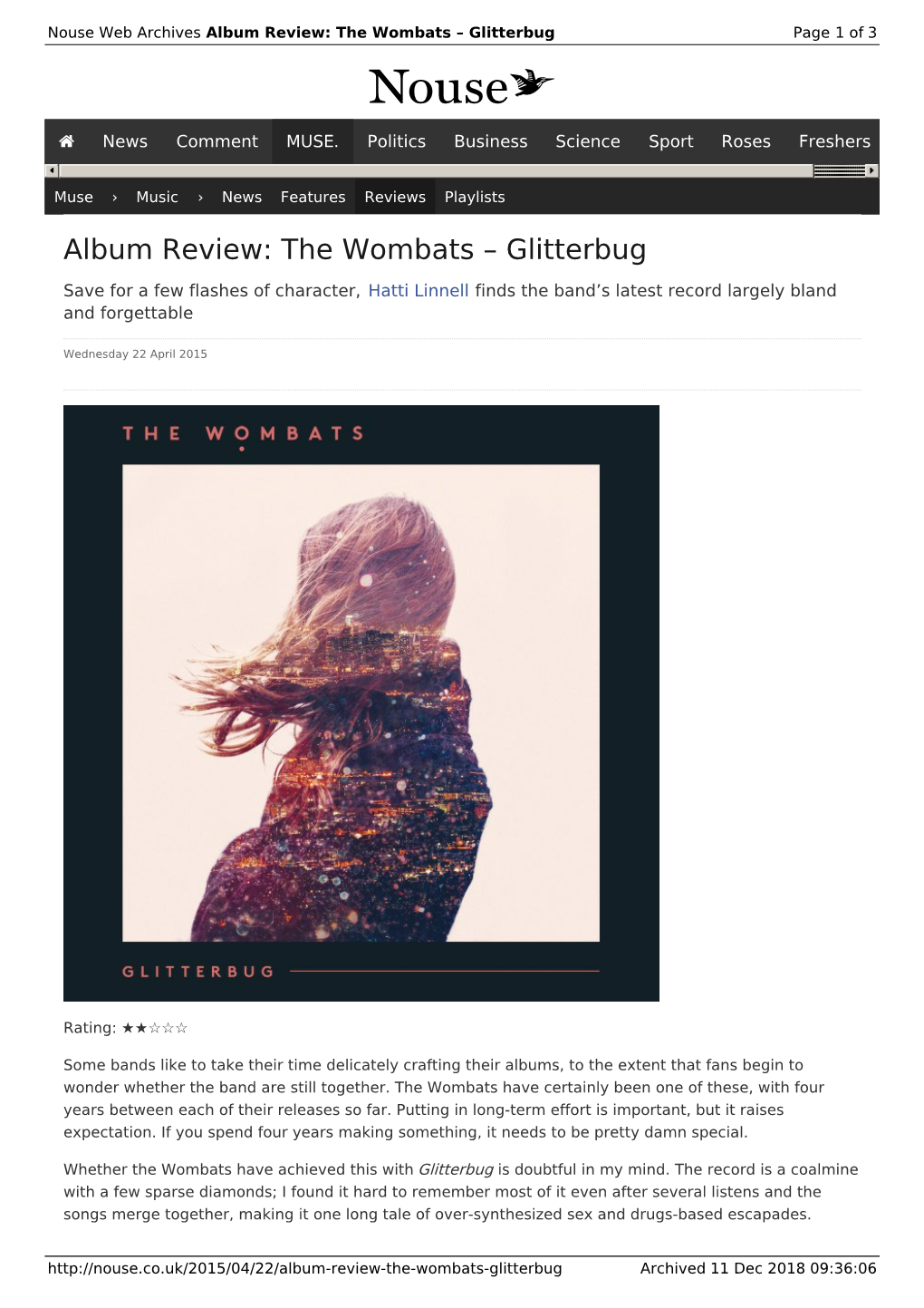 Album Review: the Wombats – Glitterbug | Nouse