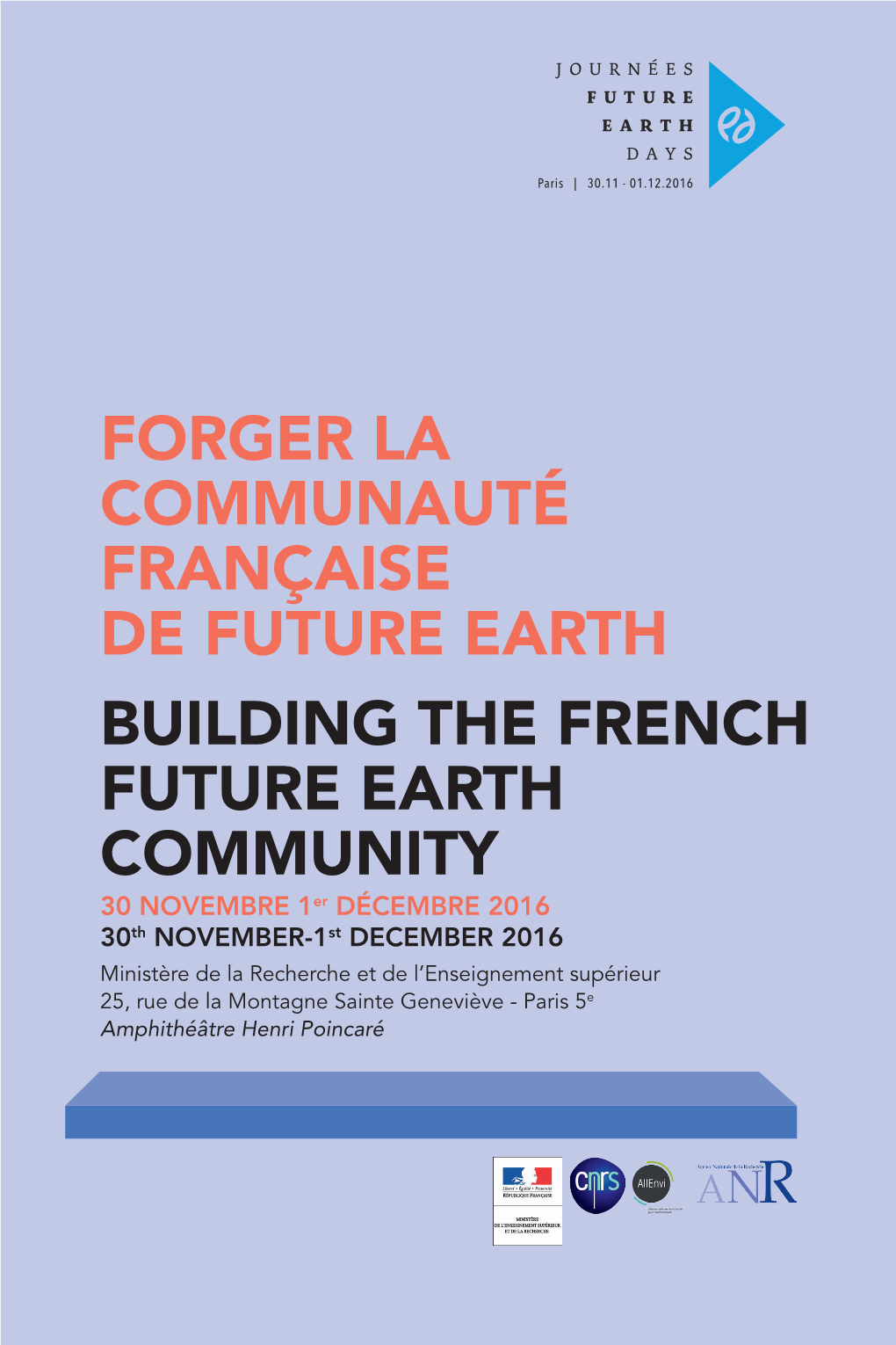 Forger La Communauté Française De Future Earth Building the French Future Earth Community