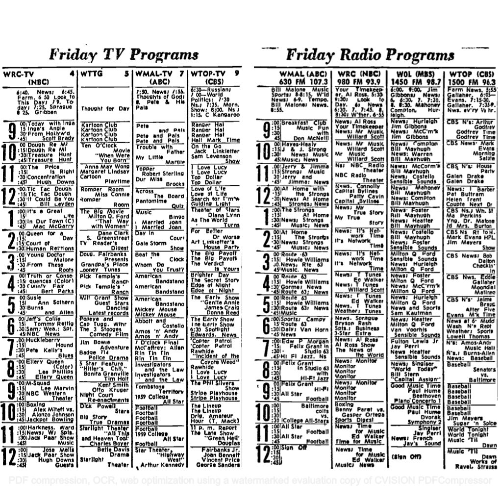 Friday Radio Programs