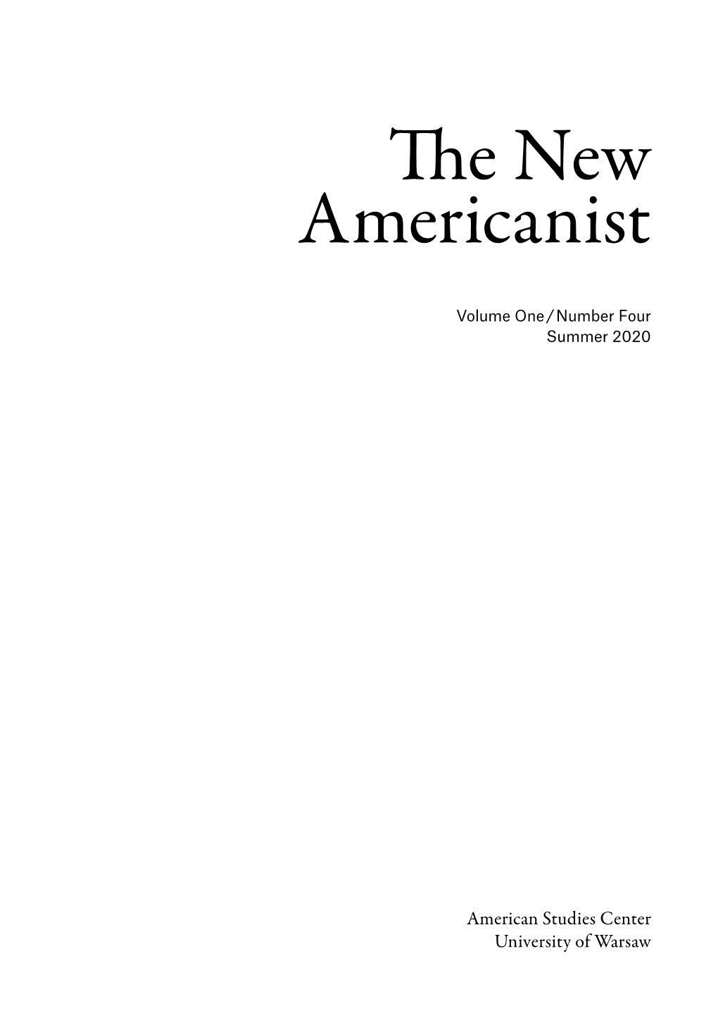 The New Americanist