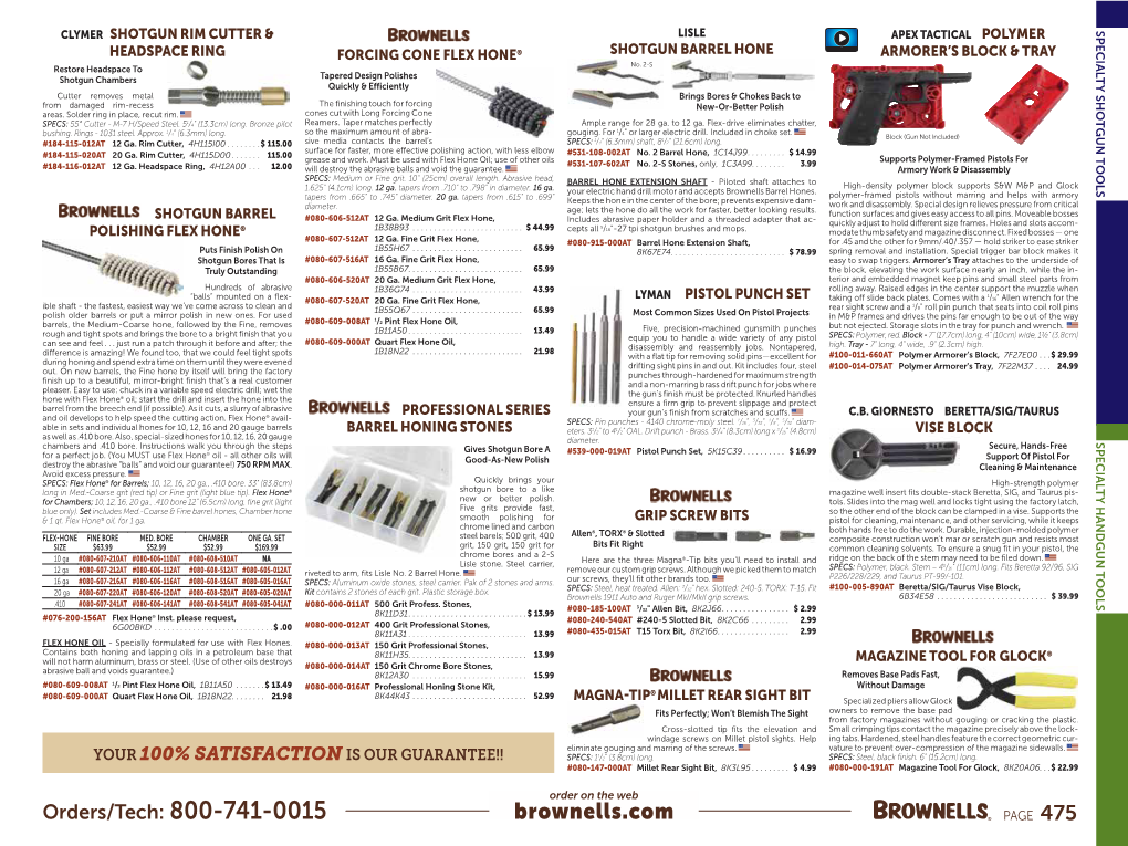 Specialty Handgun Tools 475-485