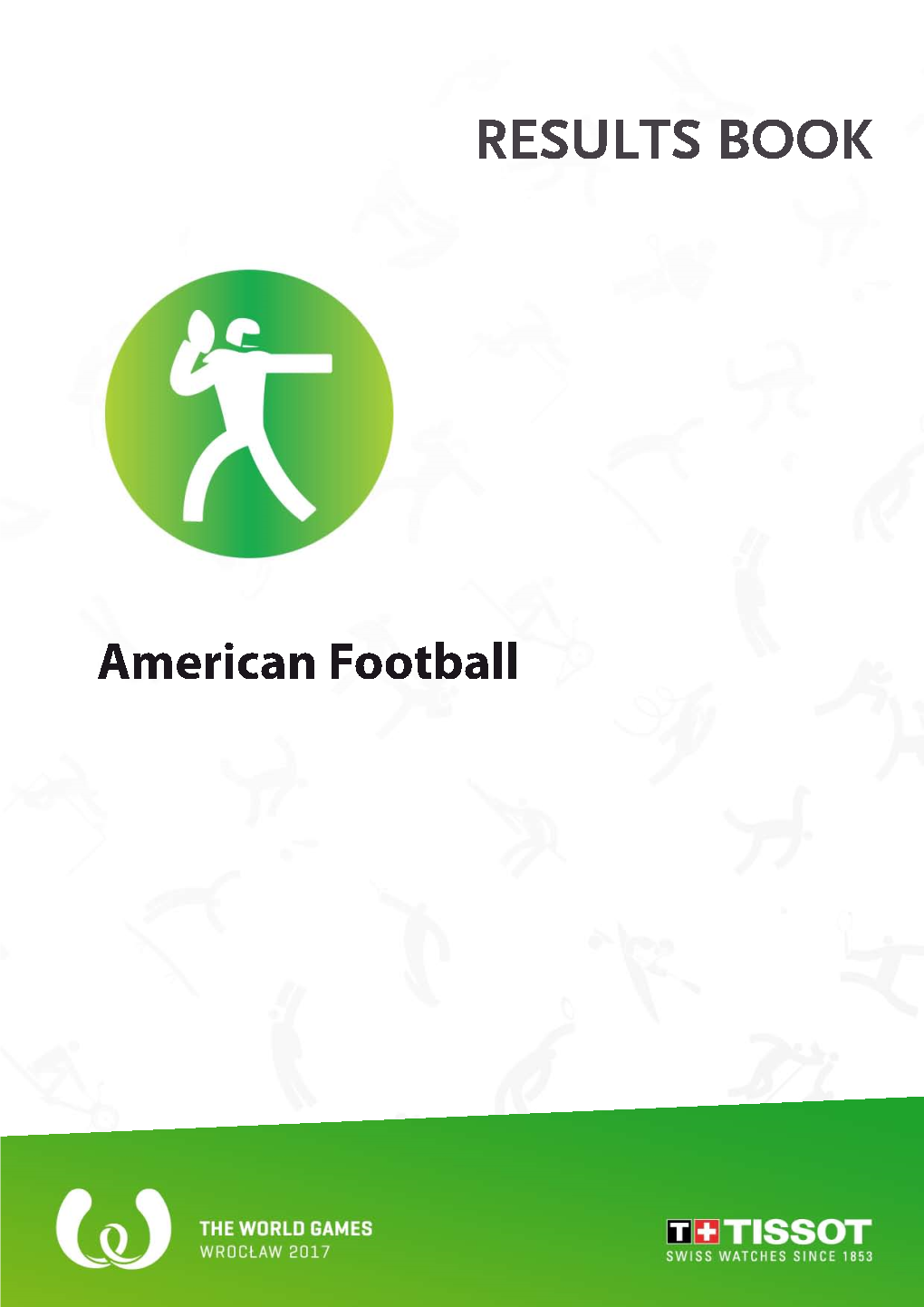 American Football RESULTS BOOK TABLE of CONTENT