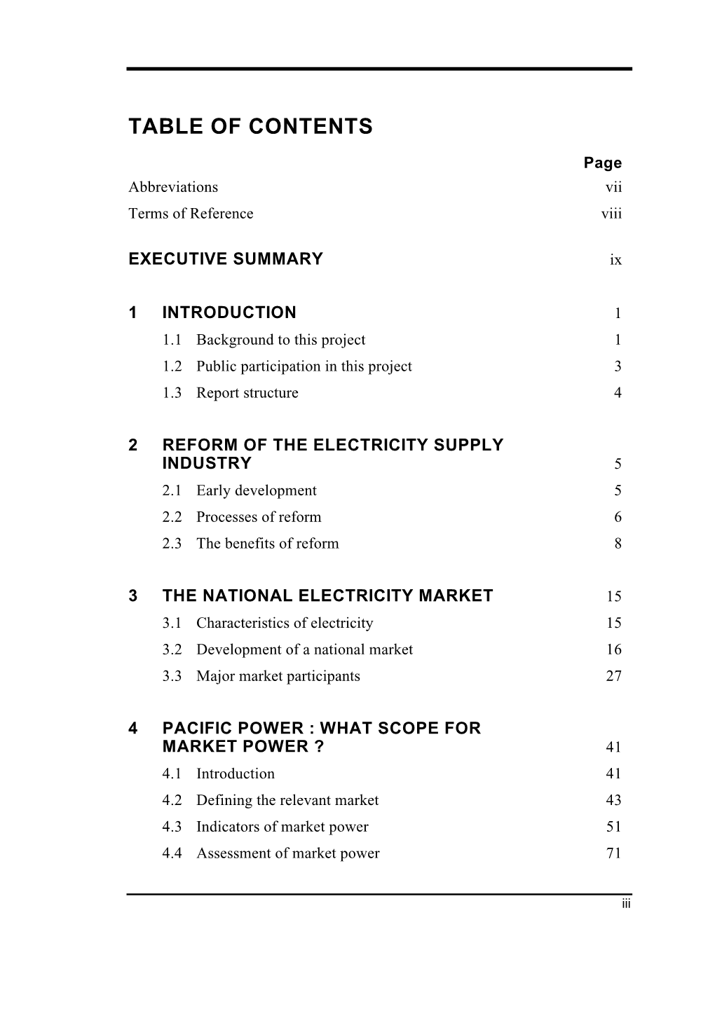 Table of Contents