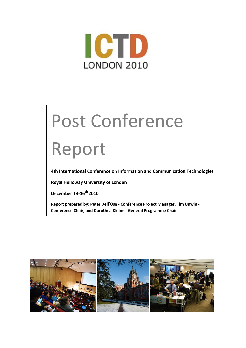 Post Conference Report