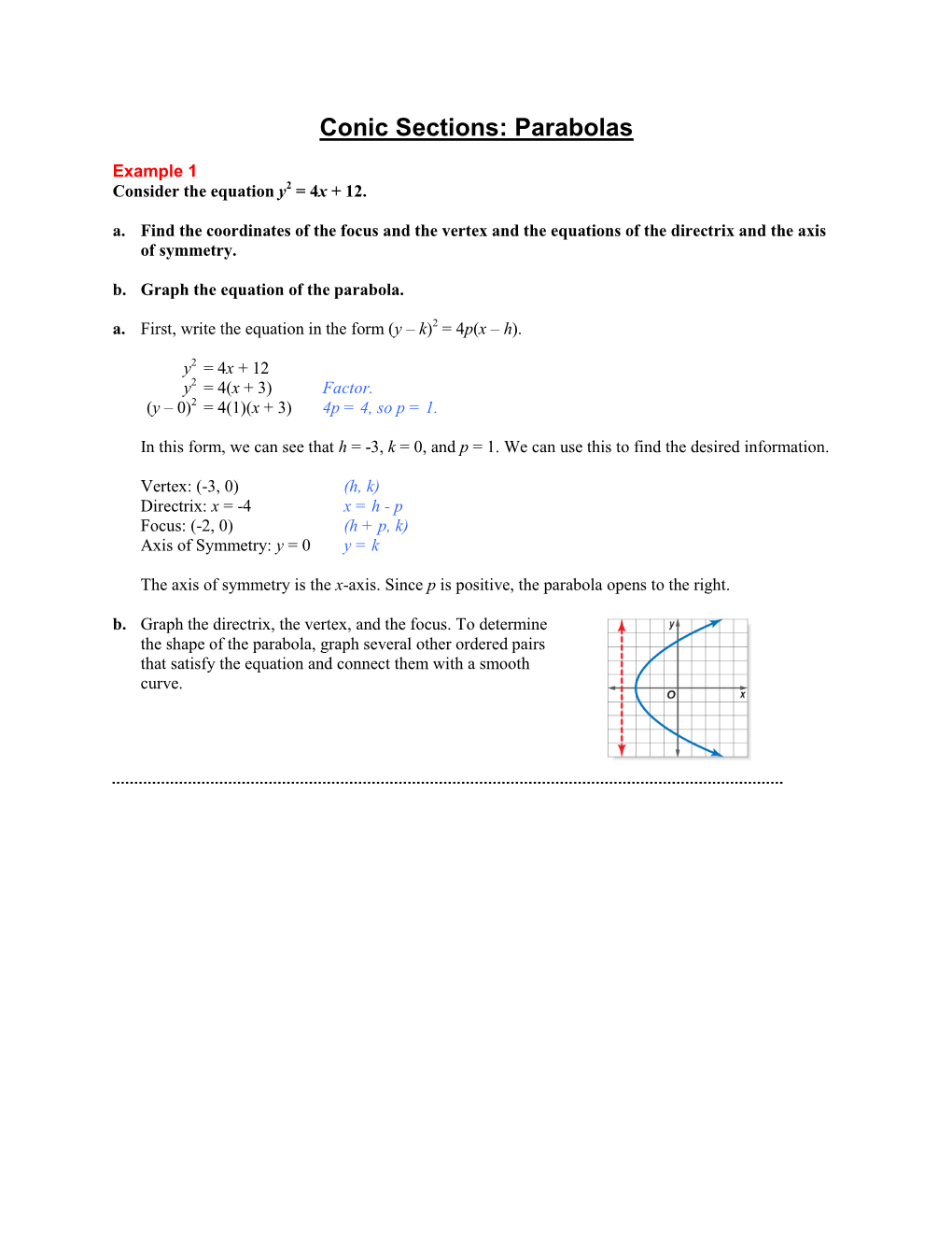 Parabola Example Problems.Pdf