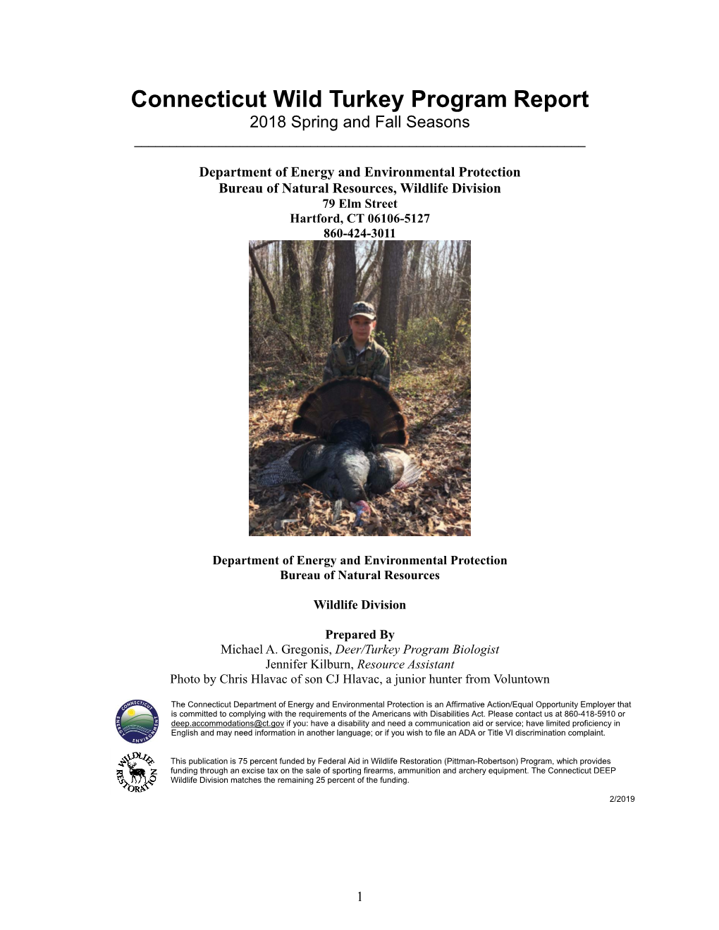 2018 Connecticut Wild Turkey Program Report
