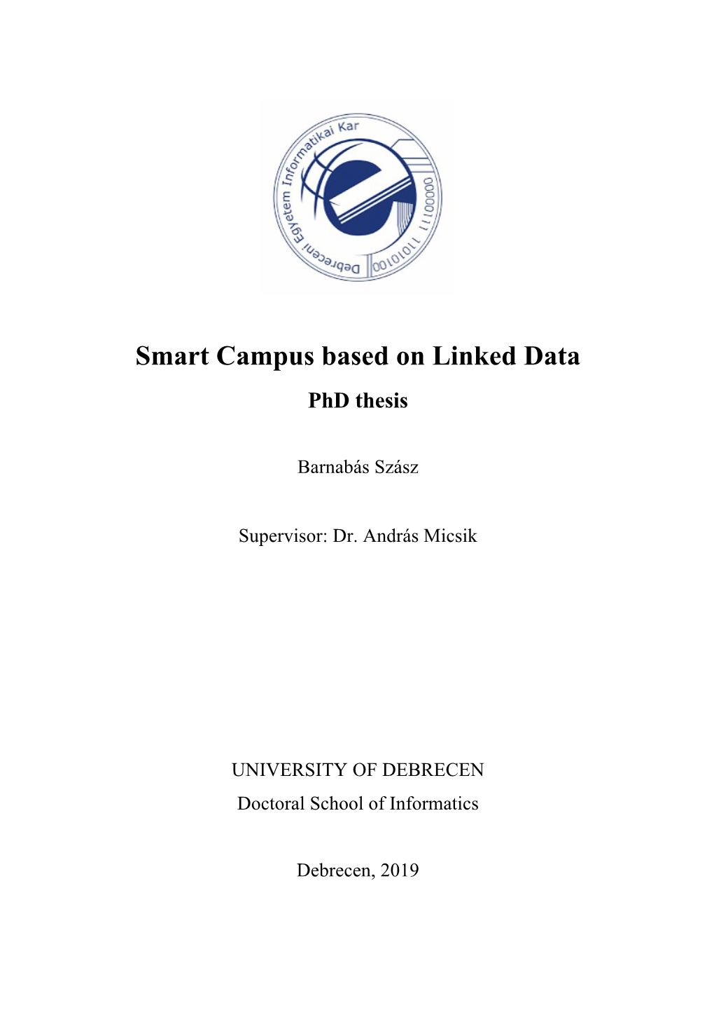 Smart Campus Based on Linked Data Phd Thesis