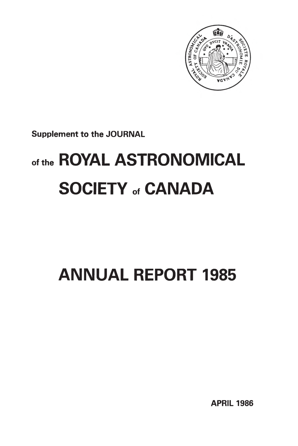 RASC Annual Report 1985