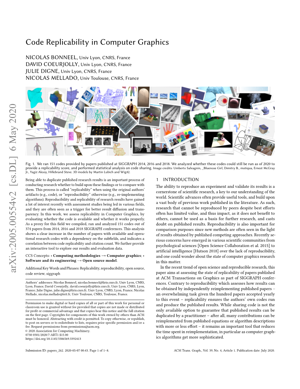 Code Replicability in Computer Graphics