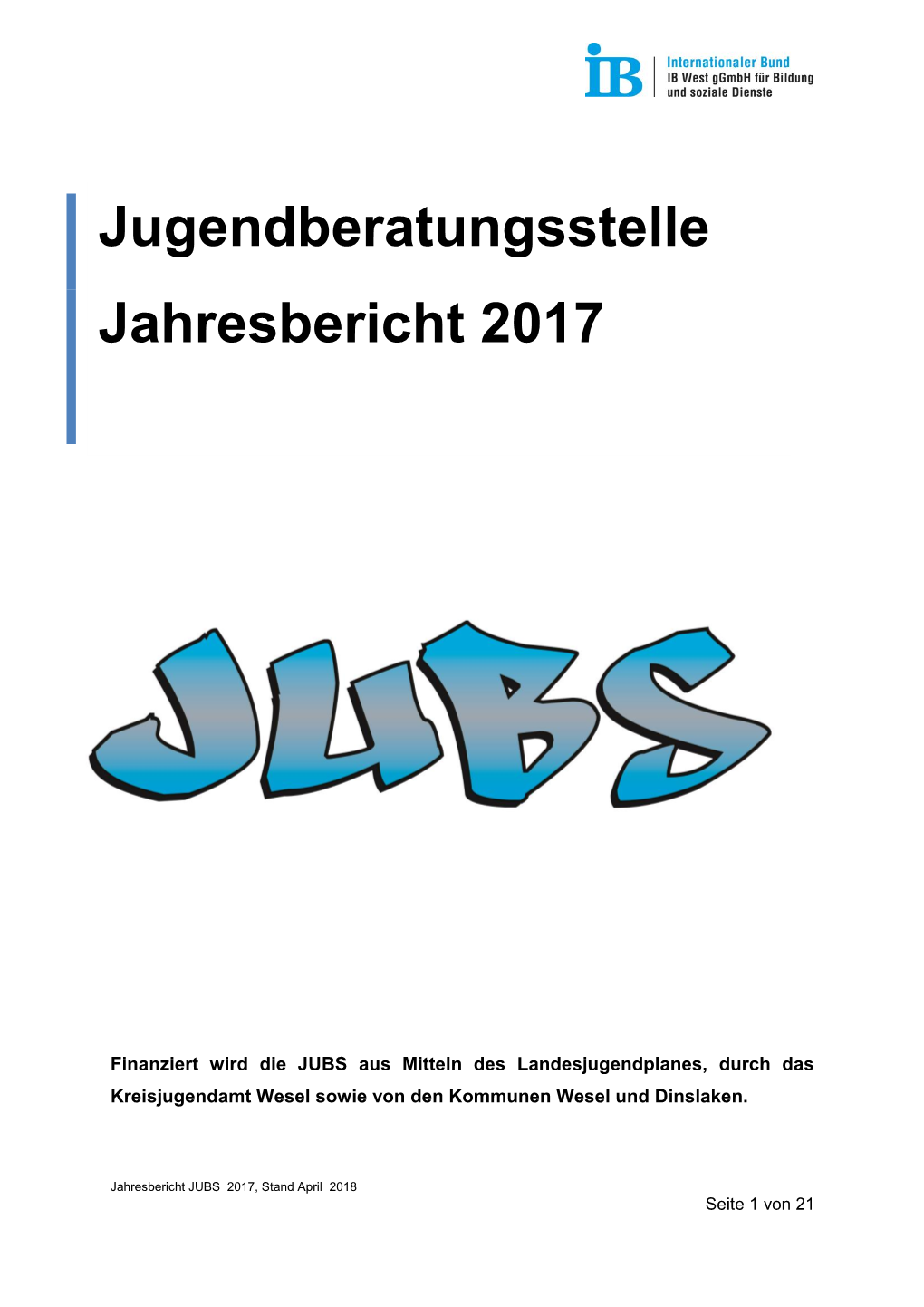 Jugendberatungsstelle Jahresbericht 2017