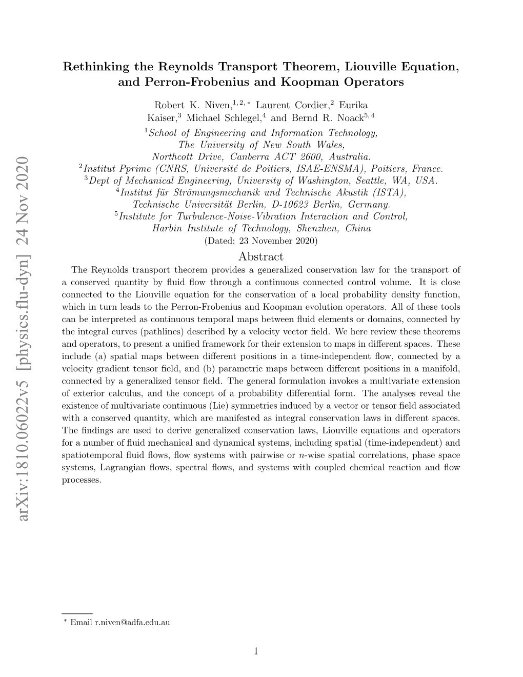 Arxiv:1810.06022V5 [Physics.Flu-Dyn] 24 Nov 2020