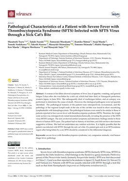 Pathological Characteristics of a Patient with Severe Fever with Thrombocytopenia Syndrome (SFTS) Infected with SFTS Virus Through a Sick Cat’S Bite