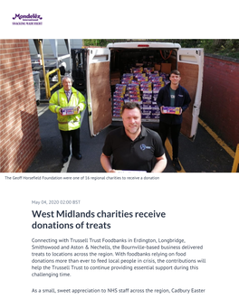 West Midlands Charities Receive Donations of Treats