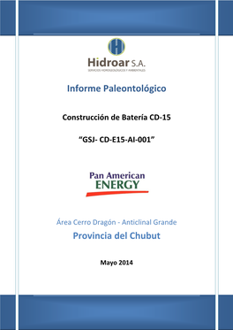 Informe Paleontológico Provincia Del Chubut
