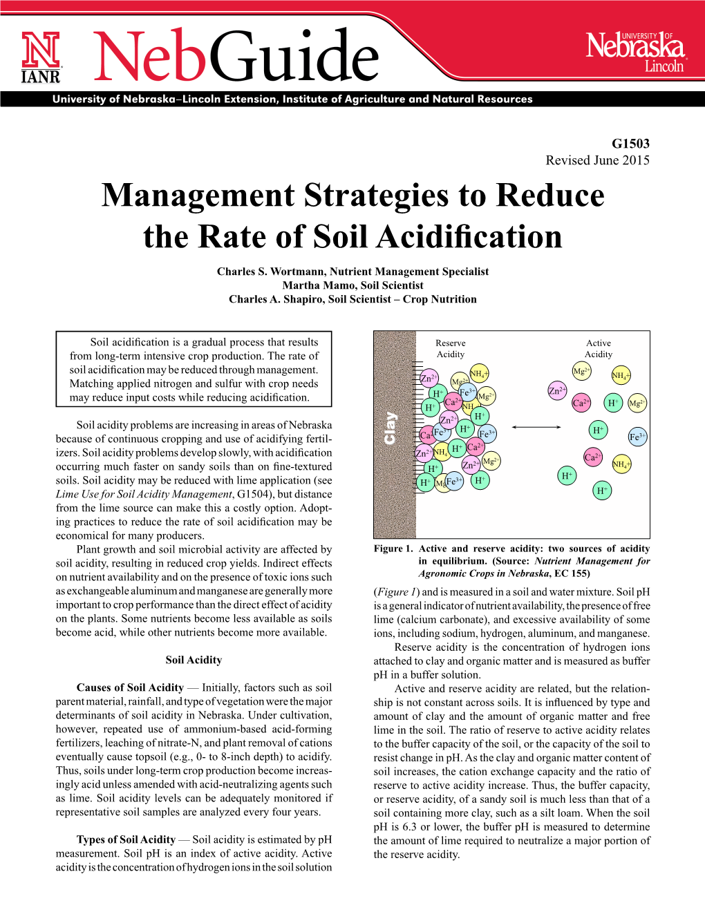 Management Strategies to Reduce the Rate of Soil Acidification Charles S