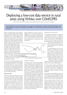 Deploying a Low-Cost Data Service in Rural Areas Using Wimax Over GSM/GPRS by Nicolas Chauville, Damien Chatelain and Prof