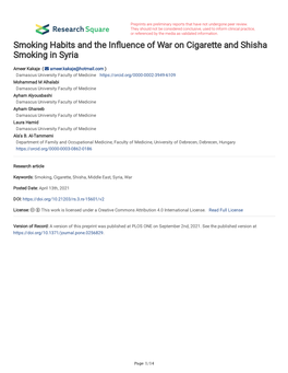 Smoking Habits and the in Uence of War on Cigarette and Shisha