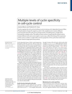 Multiple Levels of Cyclin Specificity in Cell-Cycle Control