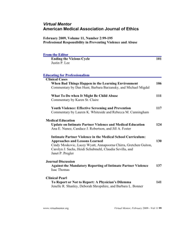 Virtual Mentor American Medical Association Journal of Ethics