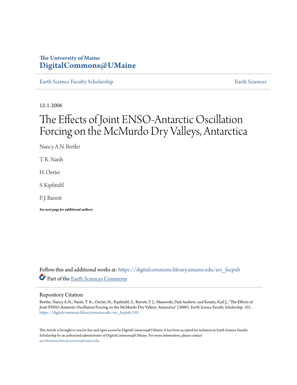 The Effects of Joint ENSO-Antarctic Oscillation Forcing on the Mcmurdo Dry Valleys, Antarctica