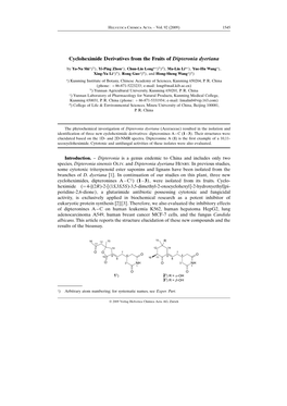 Cycloheximide Derivatives from the Fruits of Dipteronia Dyeriana.Pdf