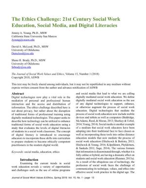 21St Century Social Work Education, Social Media, and Digital Literacies