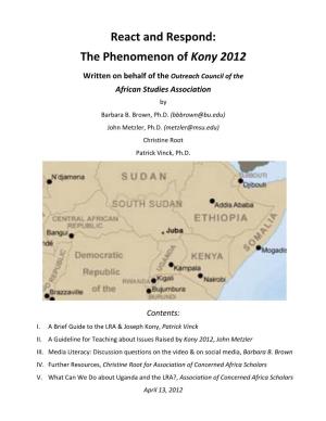 React and Respond: the Phenomenon of Kony 2012