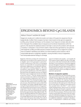 EPIGENOMICS: BEYOND Cpg ISLANDS