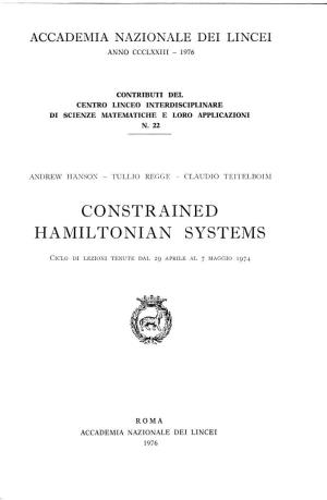CONSTR.Lt\INED HAMILTONIAN SYSTEMS