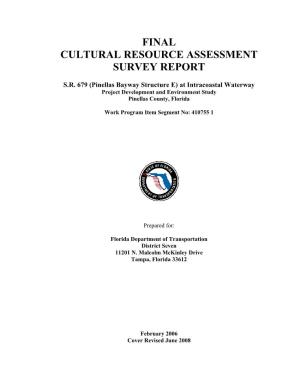 Final Cultural Resource Assessment Survey Report