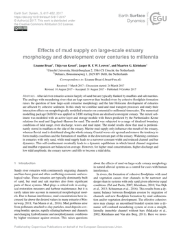 Effects of Mud Supply on Large-Scale Estuary Morphology and Development Over Centuries to Millennia
