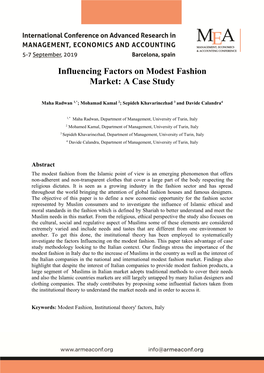 Influencing Factors on Modest Fashion Market: a Case Study