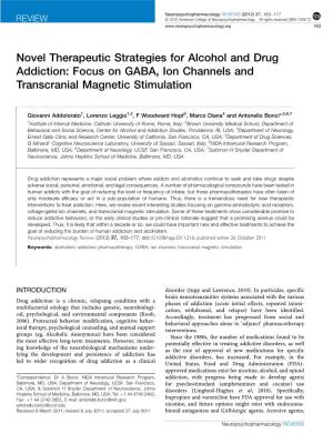 Novel Therapeutic Strategies for Alcohol and Drug Addiction: Focus on GABA, Ion Channels and Transcranial Magnetic Stimulation