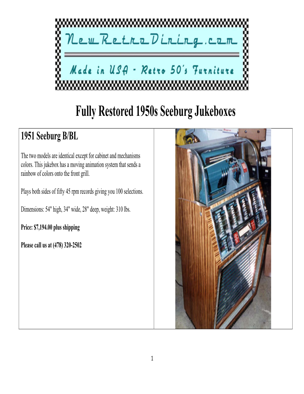 Fully Restored 1950S Seeburg Jukeboxes 1951 Seeburg B/BL - DocsLib