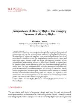 Jurisprudence of Minority Rights: the Changing Contours of Minority Rights