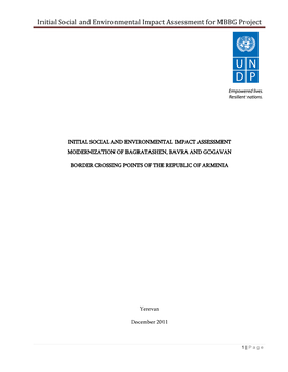 Initial Social and Environmental Impact Assessment for MBBG Project